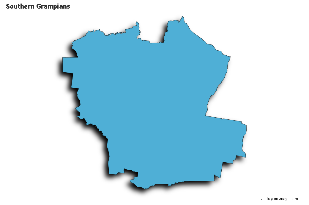 Southern Grampians map with 3d shadow effect