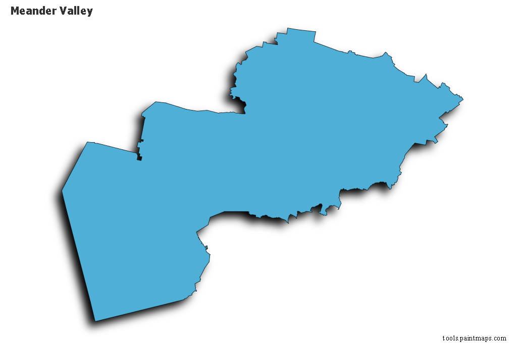 Meander Valley map with 3d shadow effect