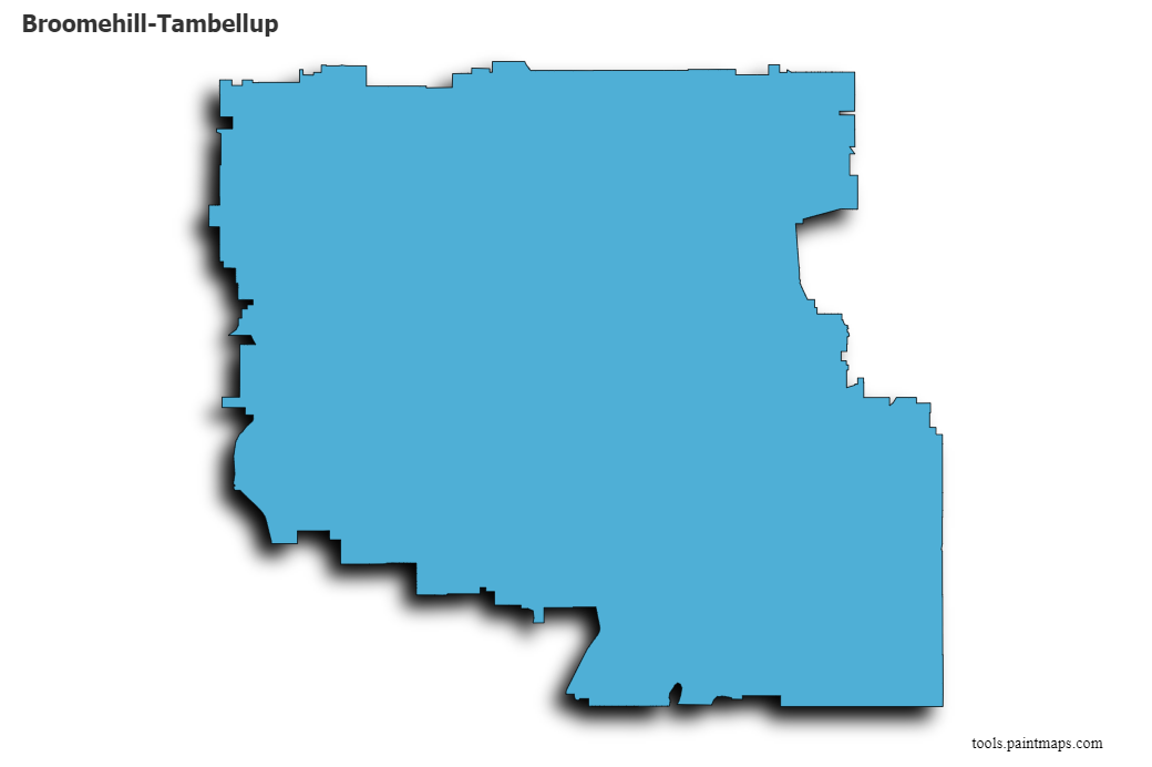 Broomehill-Tambellup map with 3d shadow effect