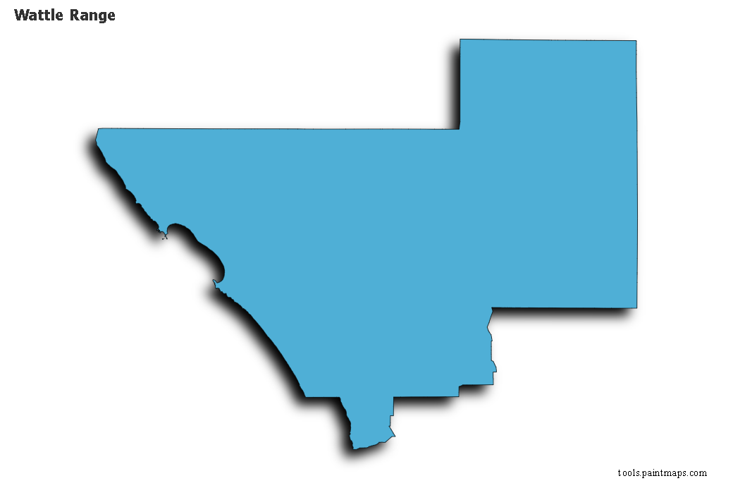 Wattle Range map with 3d shadow effect