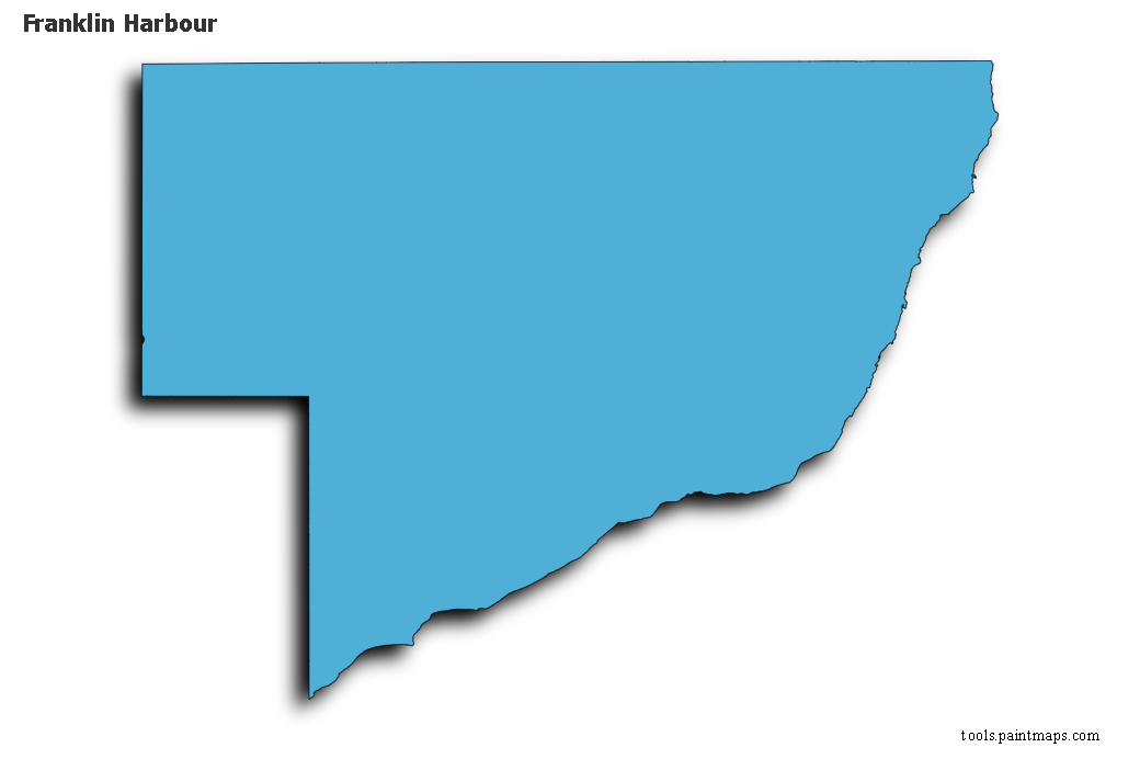 Franklin Harbour map with 3d shadow effect