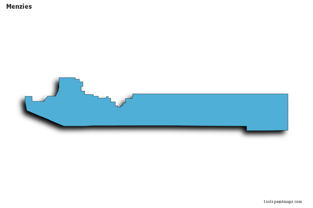 Mapa de Menzies con efecto de sombra 3D