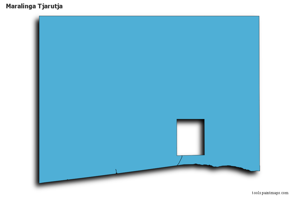 Mapa de Maralinga Tjarutja con efecto de sombra 3D