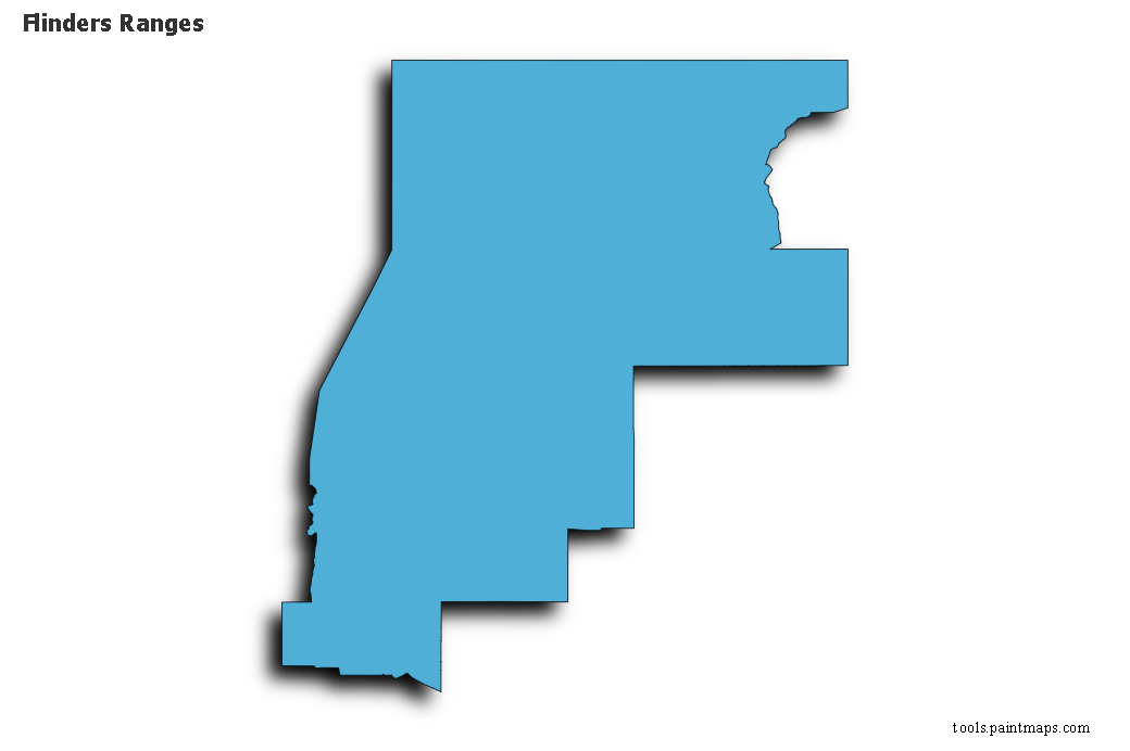 Flinders Ranges map with 3d shadow effect