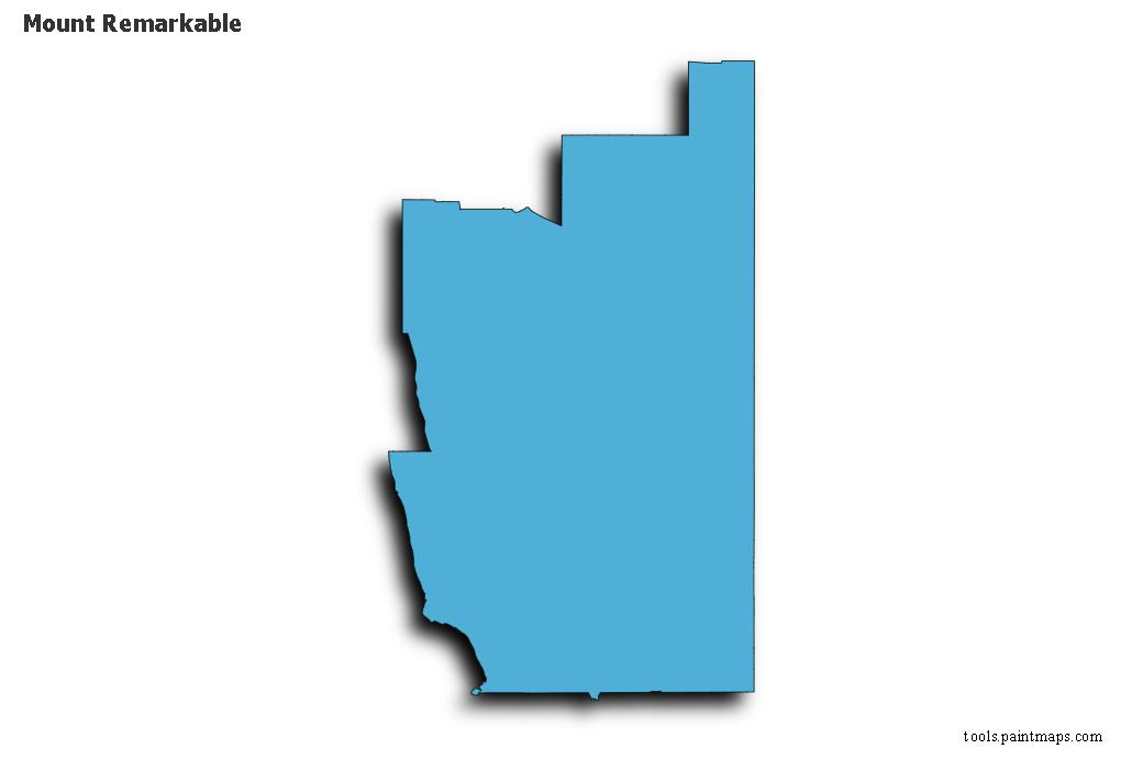 Mount Remarkable map with 3d shadow effect