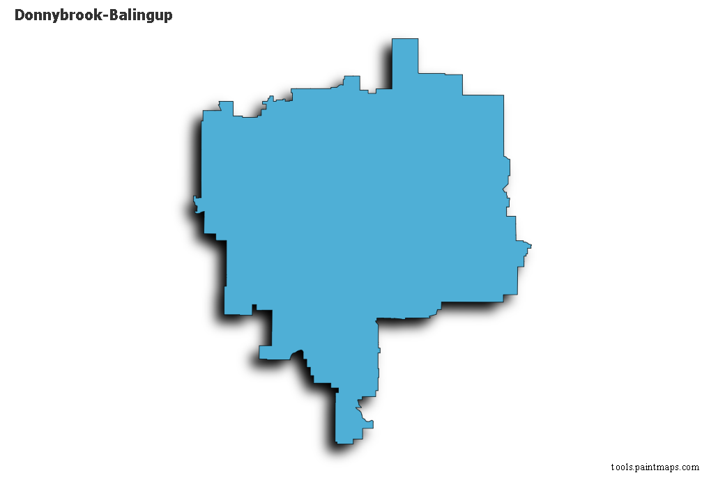 Donnybrook-Balingup map with 3d shadow effect