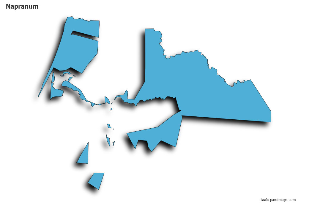 Mapa de Napranum con efecto de sombra 3D