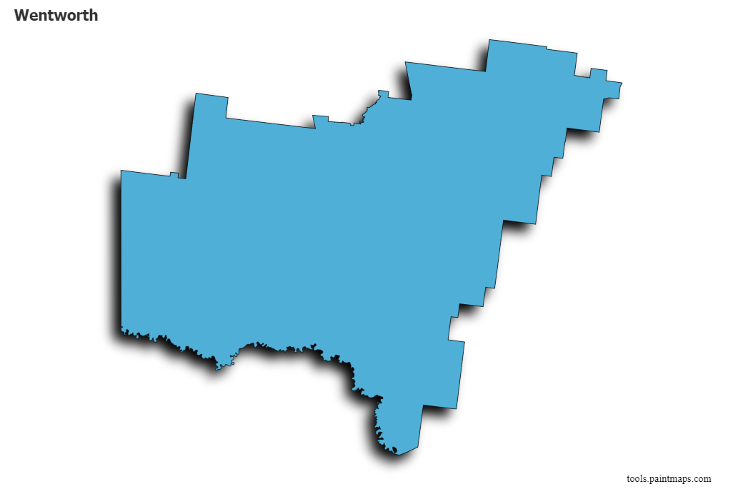 Wentworth map with 3d shadow effect