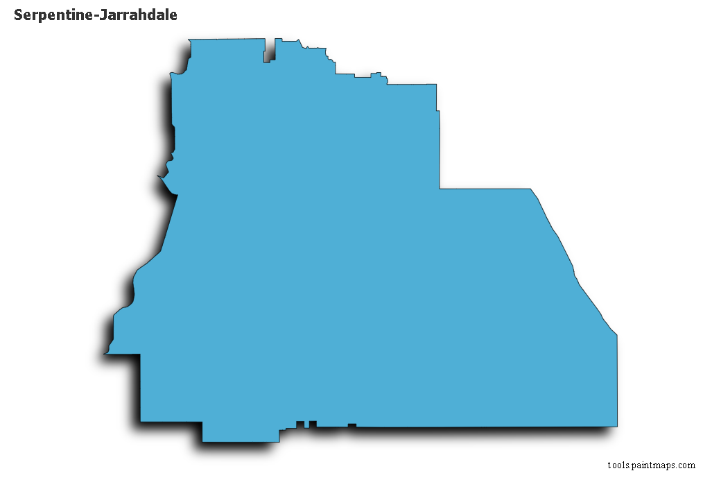 Serpentine-Jarrahdale map with 3d shadow effect