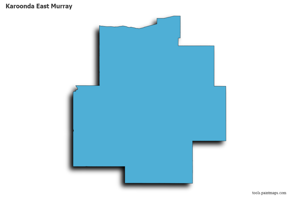 Mapa de Karoonda East Murray con efecto de sombra 3D