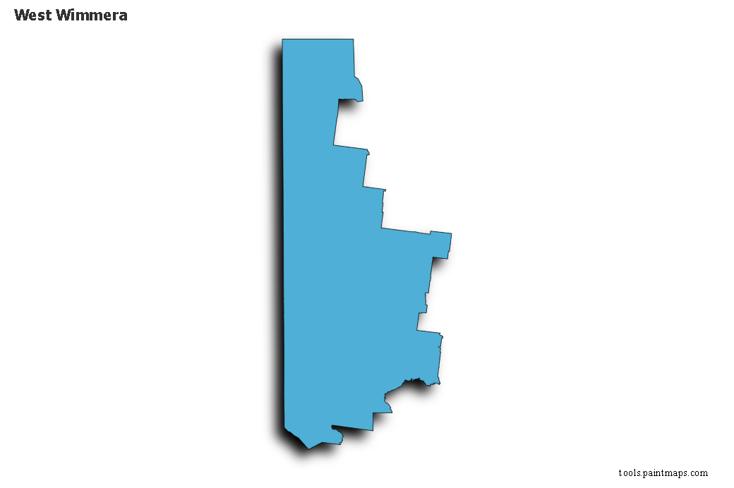 West Wimmera map with 3d shadow effect