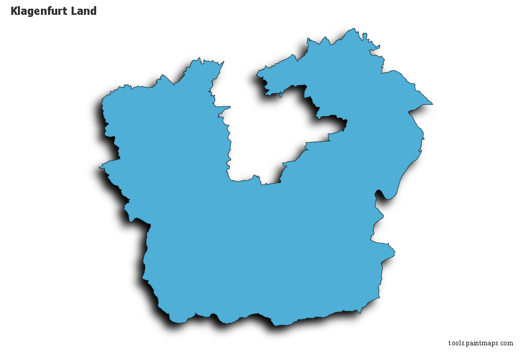 Mapa de Klagenfurt Land con efecto de sombra 3D