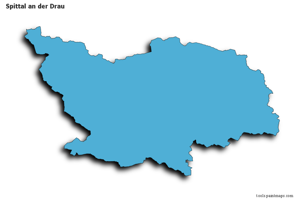 Mapa de Spittal an der Drau con efecto de sombra 3D