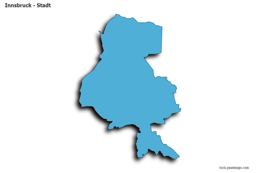 Innsbruck map with 3d shadow effect