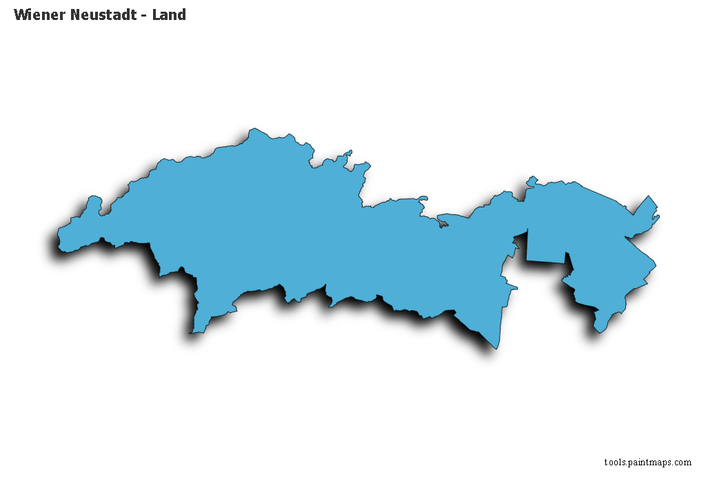 Mapa de Wiener Neustadt - Land con efecto de sombra 3D