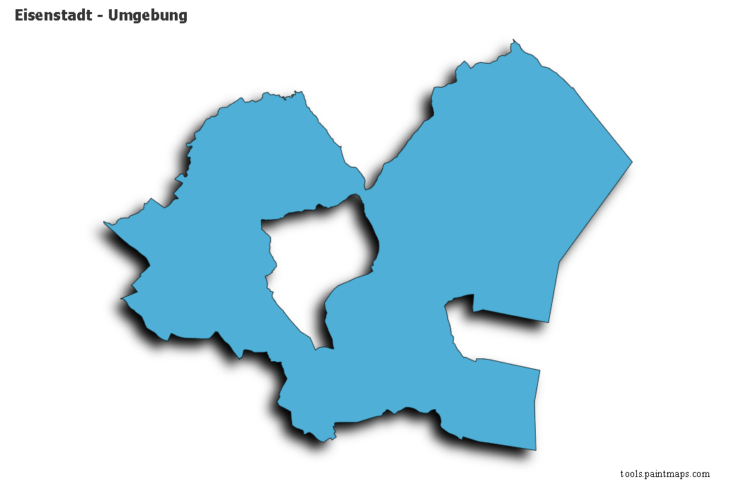 Mapa de Eisenstadt - Umgebung con efecto de sombra 3D