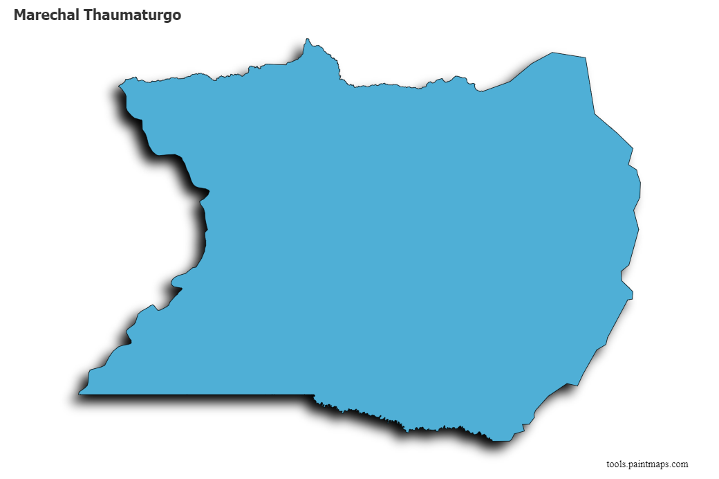 Mapa de Marechal Thaumaturgo con efecto de sombra 3D