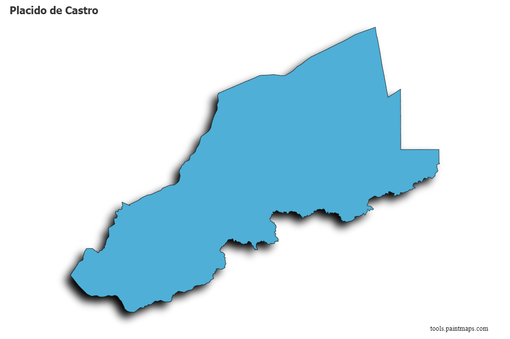Mapa de Placido de Castro con efecto de sombra 3D