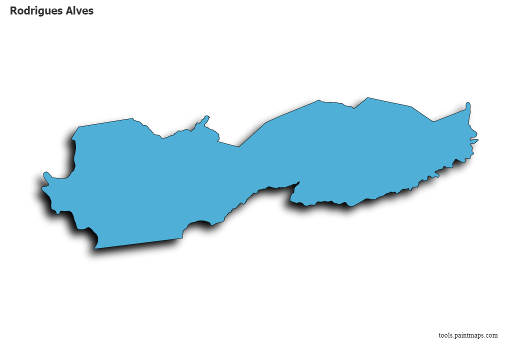 Mapa de Rodrigues Alves con efecto de sombra 3D