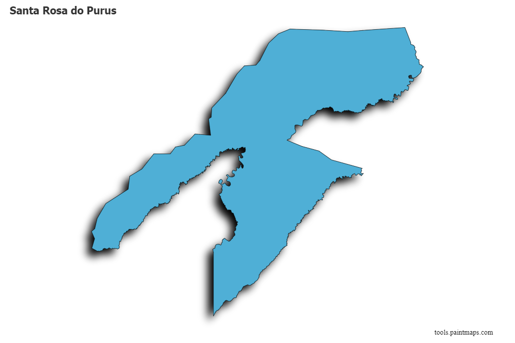 Santa Rosa do Purus map with 3d shadow effect