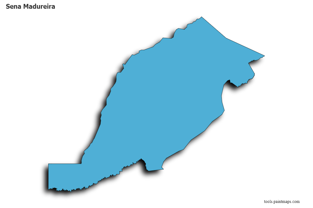 Mapa de Sena Madureira con efecto de sombra 3D