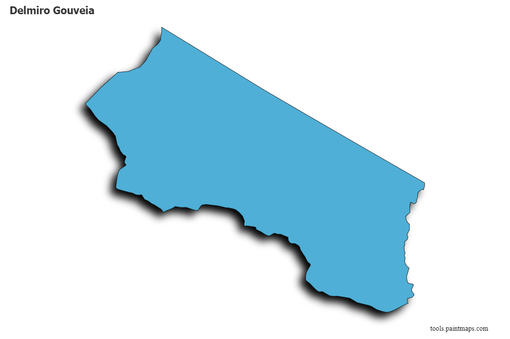 Mapa de Delmiro Gouveia con efecto de sombra 3D