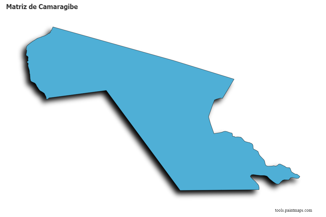 Mapa de Matriz de Camaragibe con efecto de sombra 3D