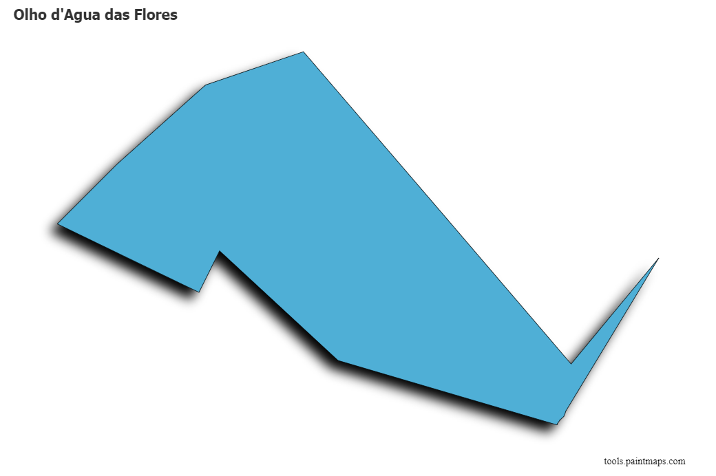 Mapa de Olho d'Agua das Flores con efecto de sombra 3D