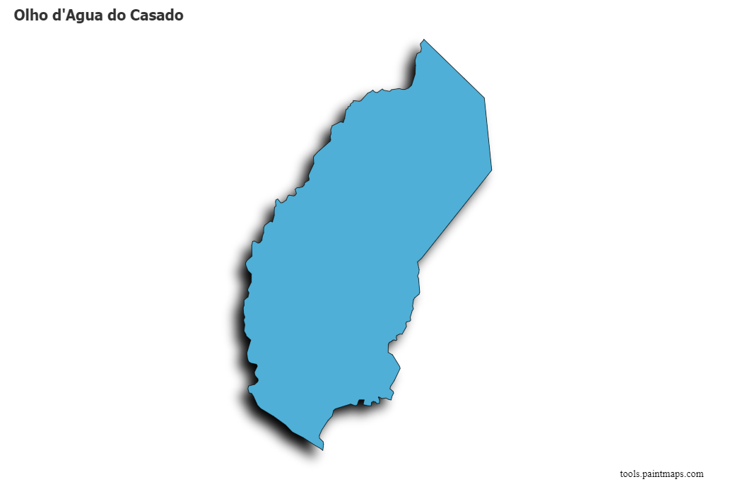 Olho d'Agua do Casado map with 3d shadow effect