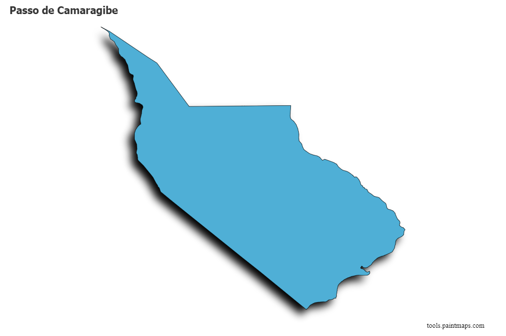 Mapa de Passo de Camaragibe con efecto de sombra 3D