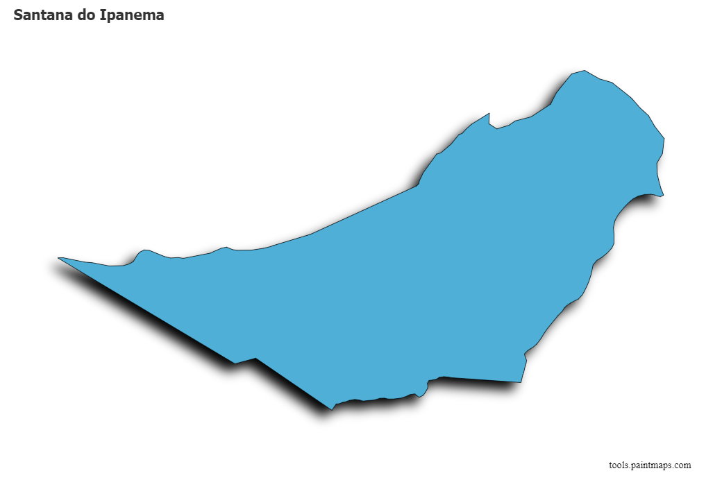 3D gölge efektli Santana do Ipanema haritası