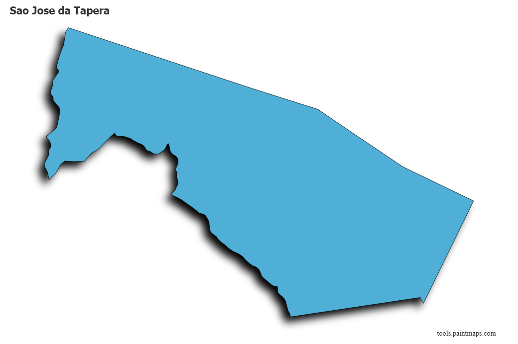 3D gölge efektli Sao Jose da Tapera haritası