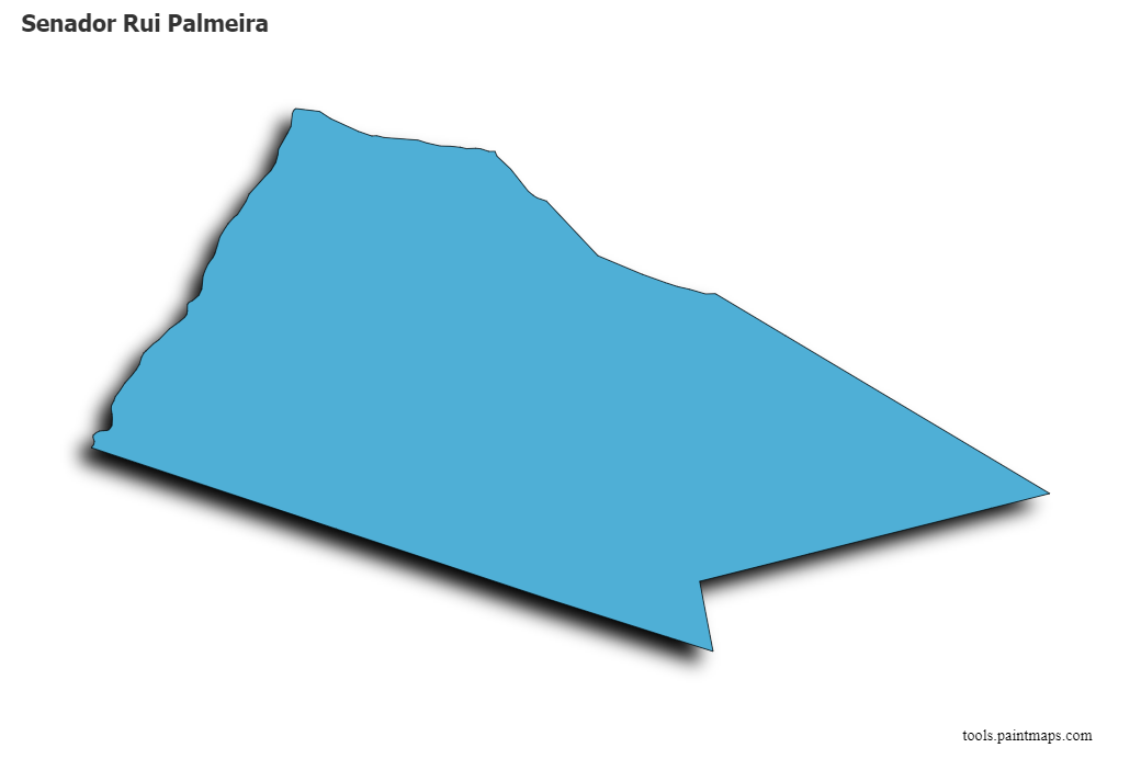 Senador Rui Palmeira map with 3d shadow effect