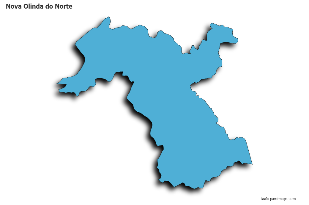 Nova Olinda do Norte map with 3d shadow effect