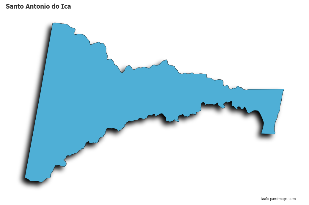 Santo Antonio do Ica map with 3d shadow effect