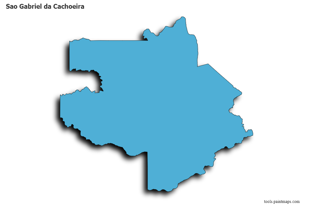 Sao Gabriel da Cachoeira map with 3d shadow effect