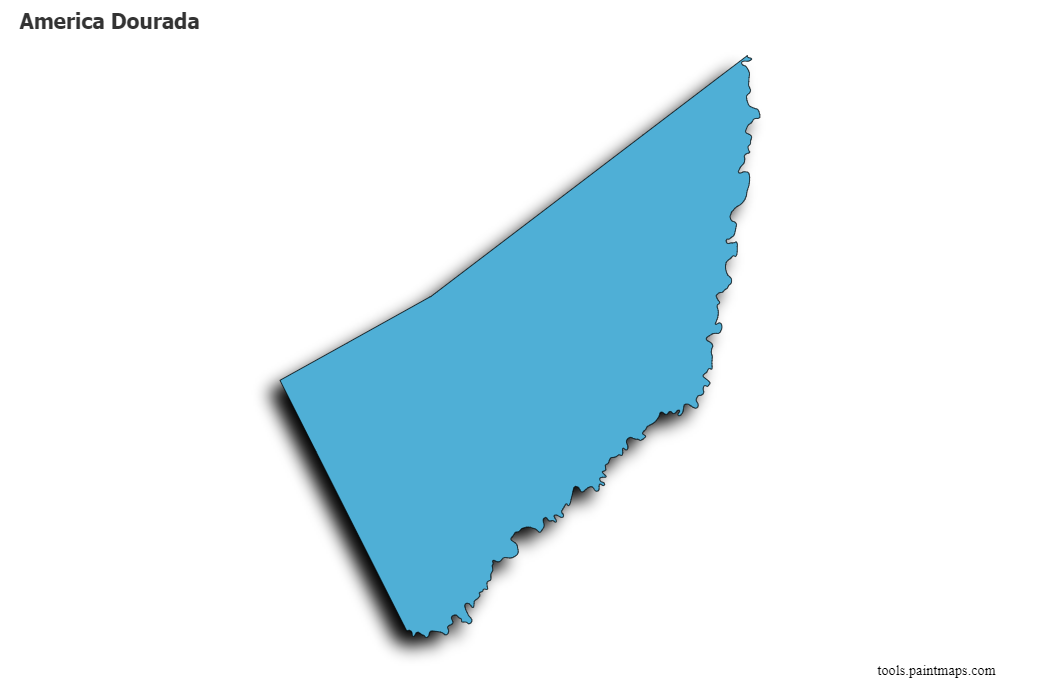 Mapa de America Dourada con efecto de sombra 3D