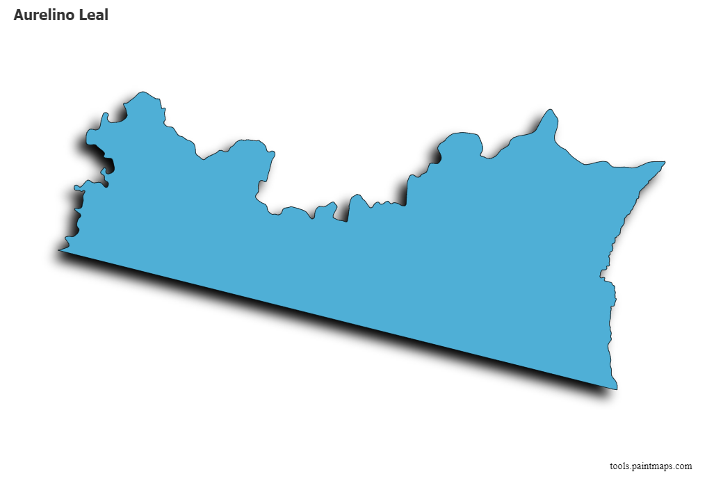 Mapa de Aurelino Leal con efecto de sombra 3D