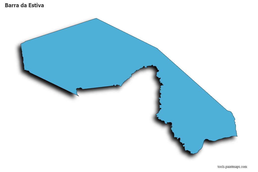 Mapa de Barra da Estiva con efecto de sombra 3D