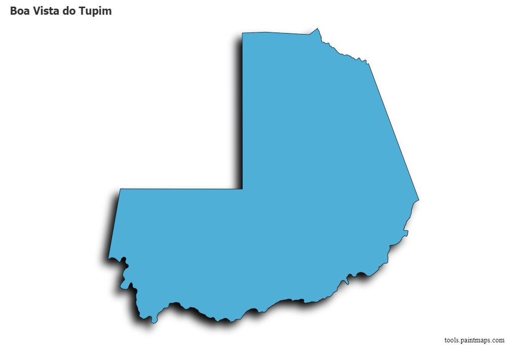 Mapa de Boa Vista do Tupim con efecto de sombra 3D