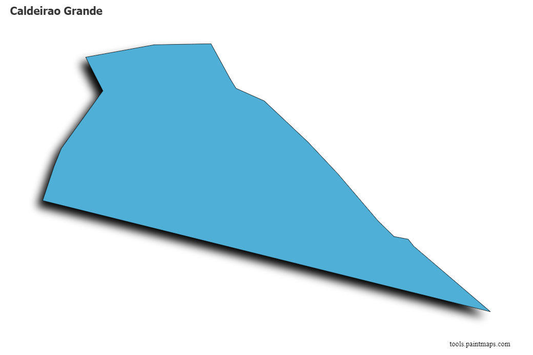 Mapa de Caldeirao Grande con efecto de sombra 3D