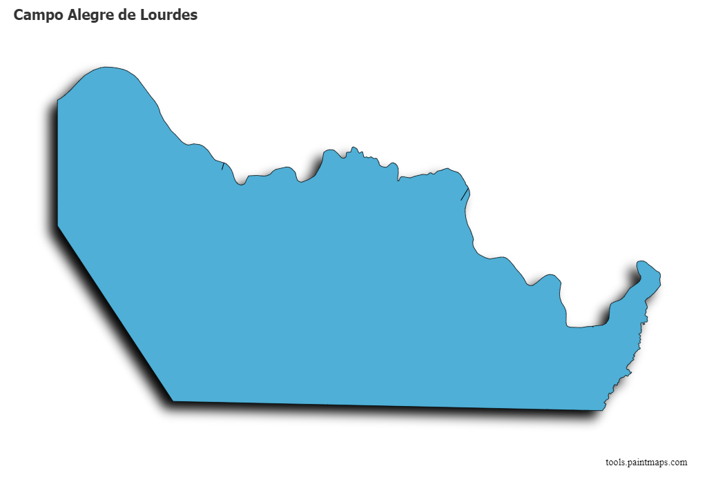 Mapa de Campo Alegre de Lourdes con efecto de sombra 3D