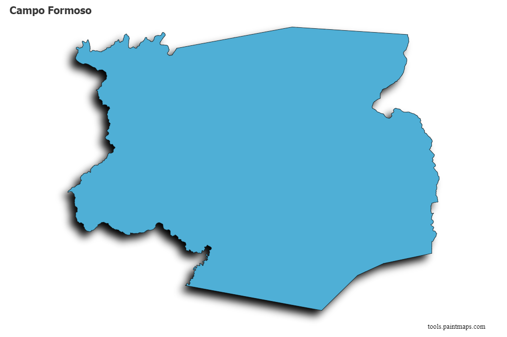 Mapa de Campo Formoso con efecto de sombra 3D