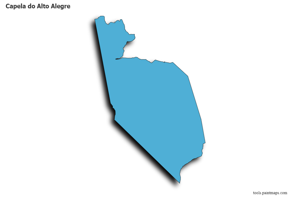 Mapa de Capela do Alto Alegre con efecto de sombra 3D