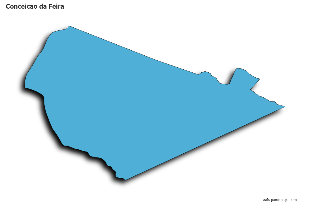 Mapa de Conceicao da Feira con efecto de sombra 3D