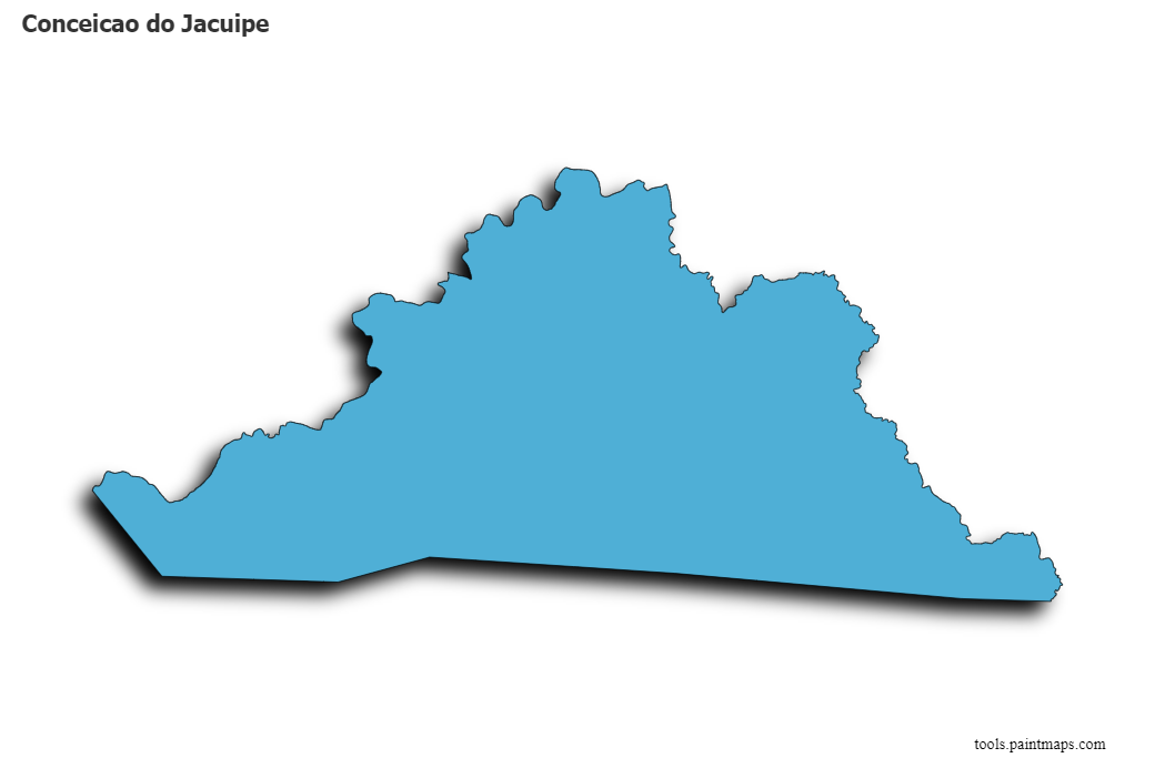 Conceicao do Jacuipe map with 3d shadow effect