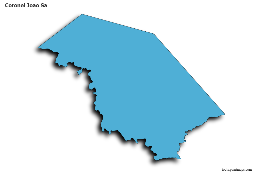 Mapa de Coronel Joao Sa con efecto de sombra 3D
