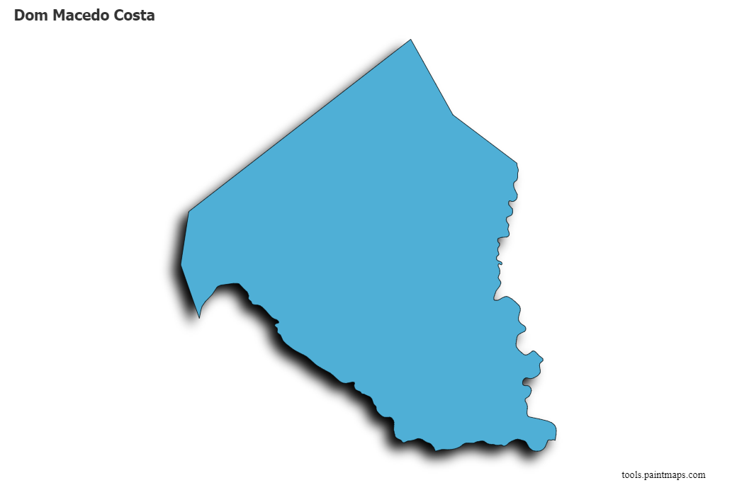 Mapa de Dom Macedo Costa con efecto de sombra 3D