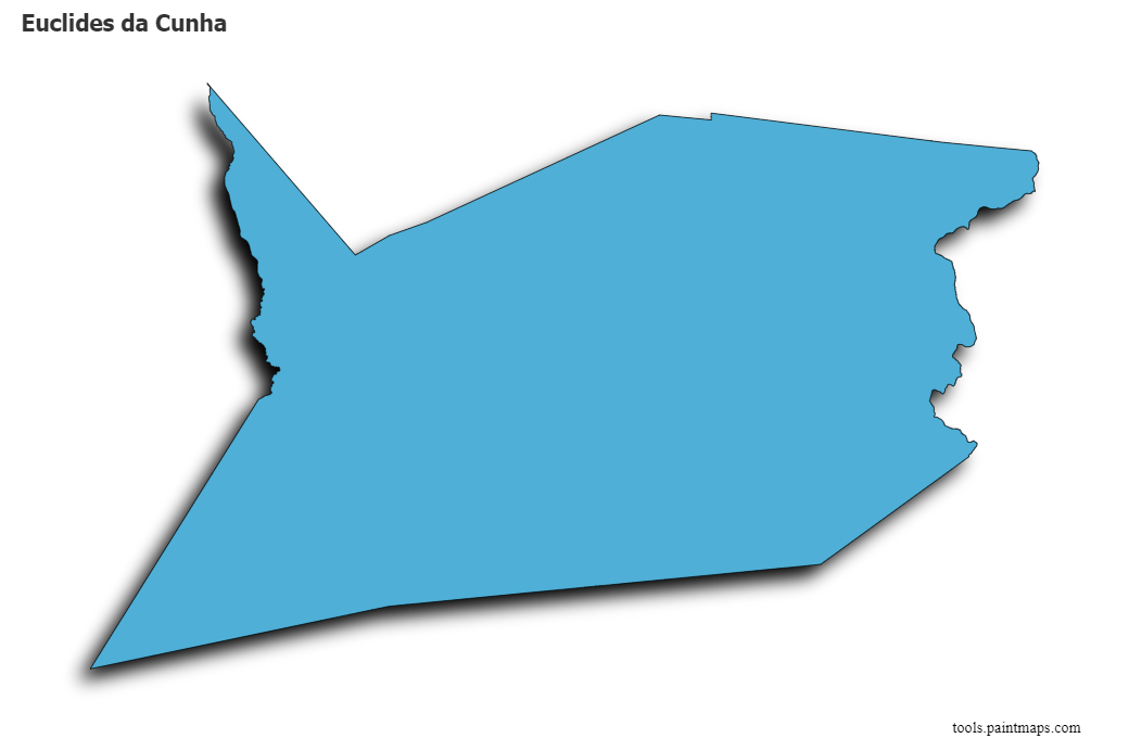 Euclides da Cunha map with 3d shadow effect