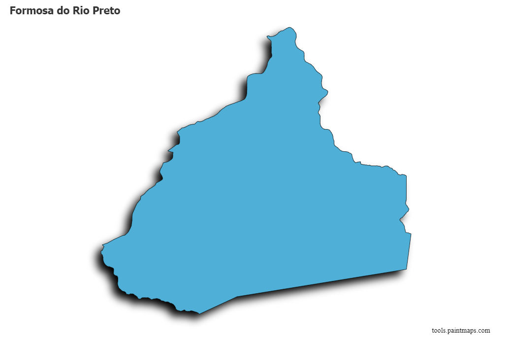 3D gölge efektli Formosa do Rio Preto haritası